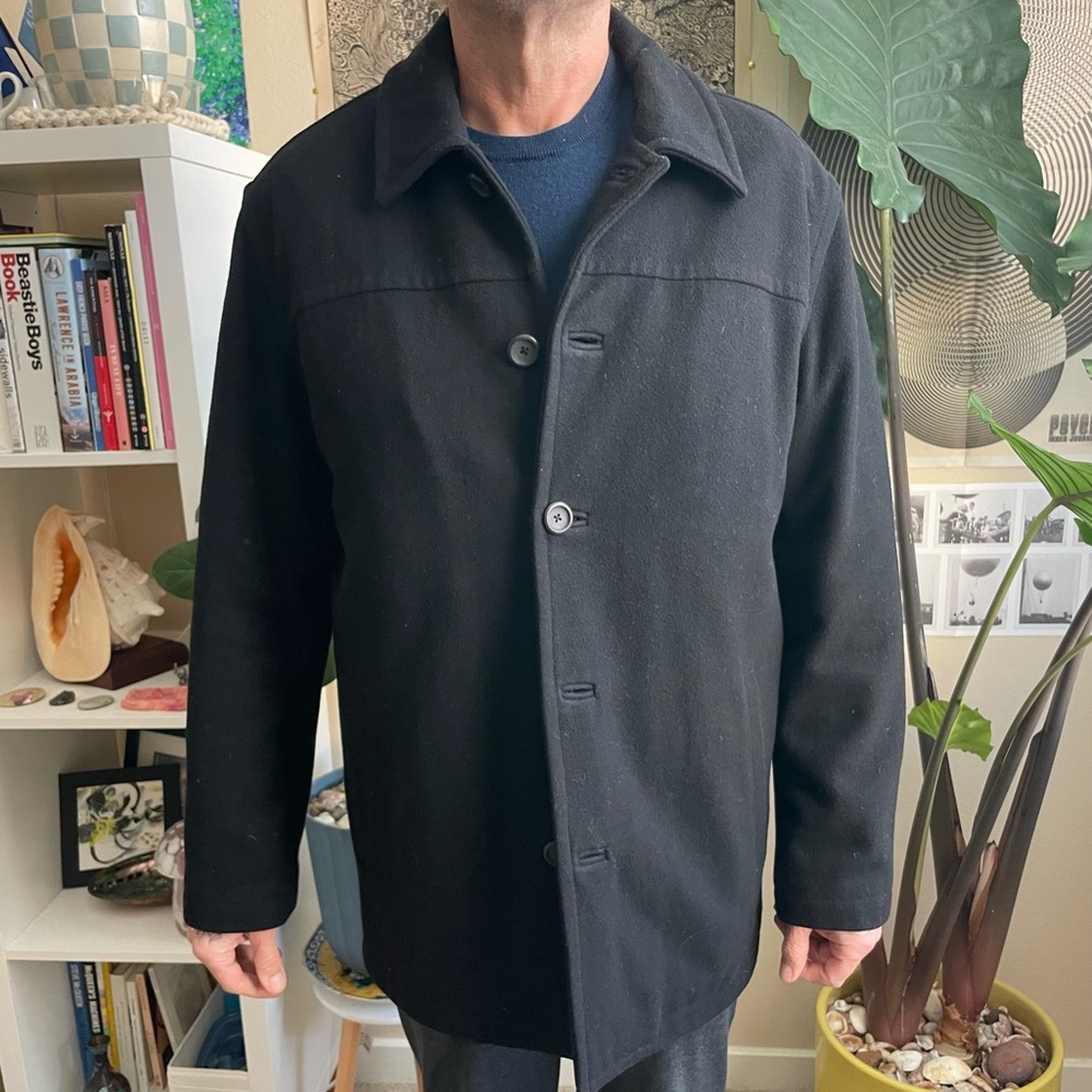 J Crew Men’s Black Pea Coat jacket